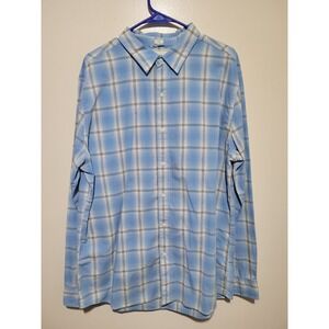Bixby Nomad Button Down Shirt Mens XL Blue‎ Plaid Slim Fit